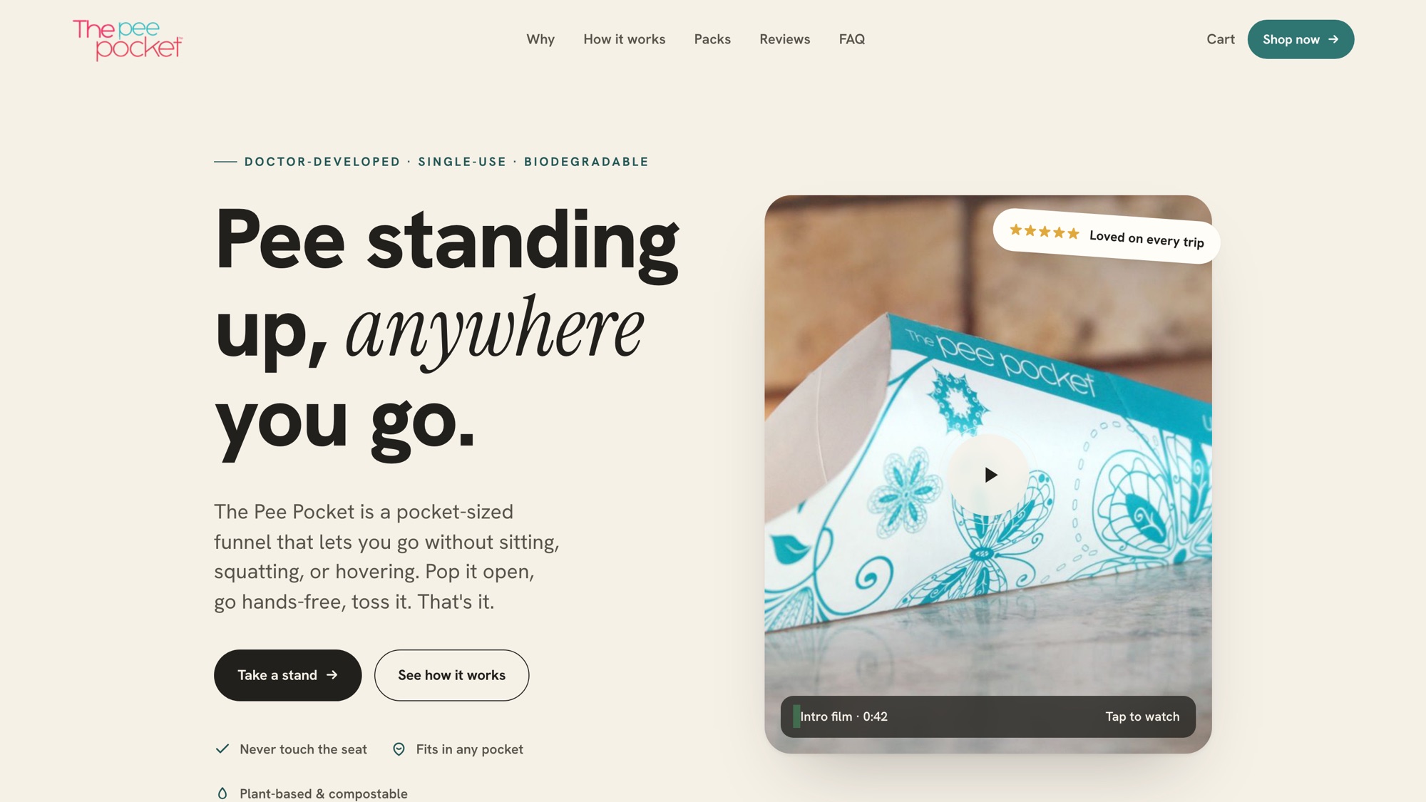 The Pee Pocket — live site