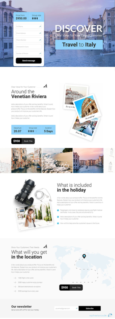 Mobile Travel Package Page Structure